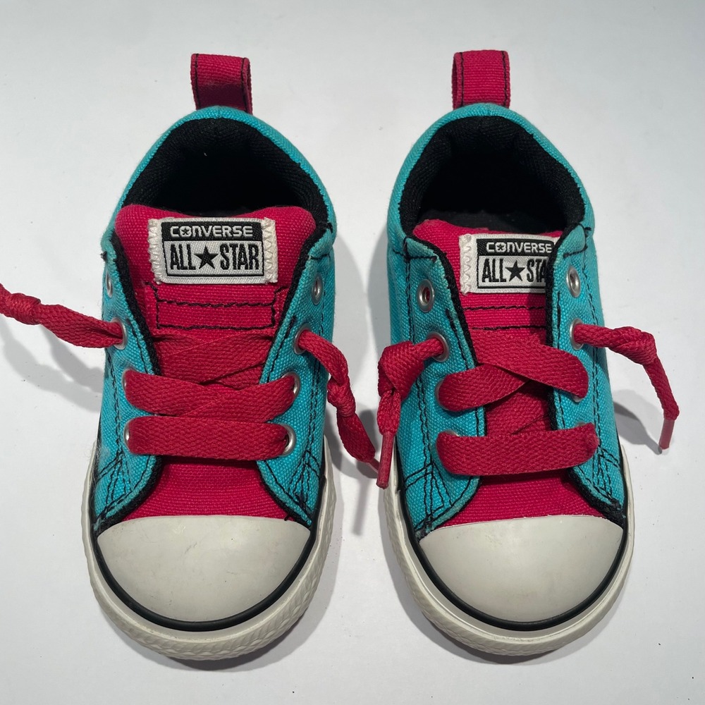Converse Chuck Taylor All Star Teal Pink Infant Sneakers‎ 747663F Size 6 US
